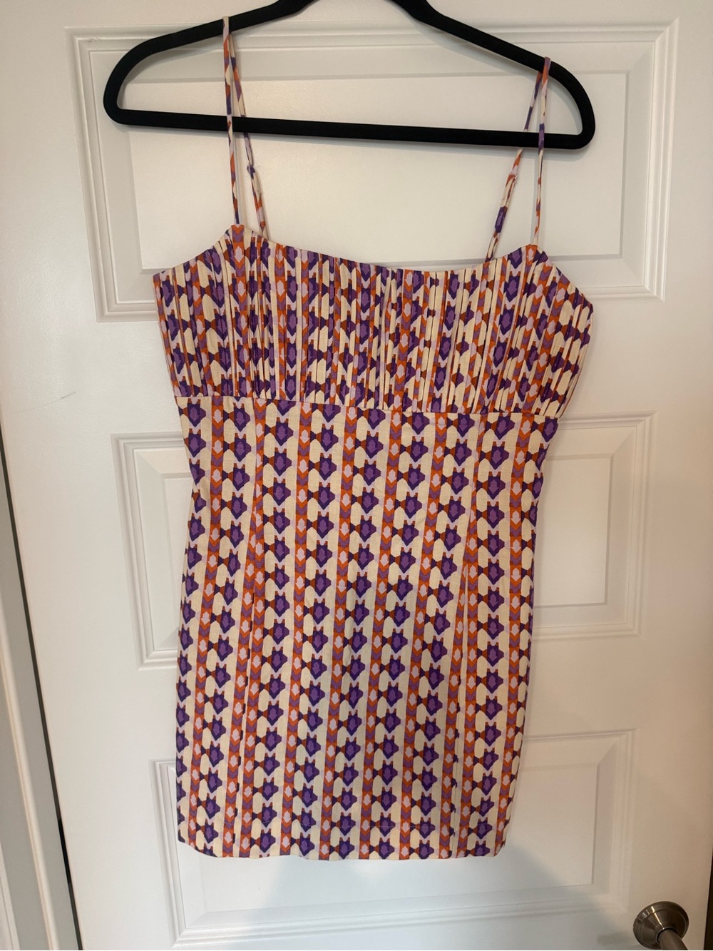 Maeve Purple and Orange Geometric Mini Dress